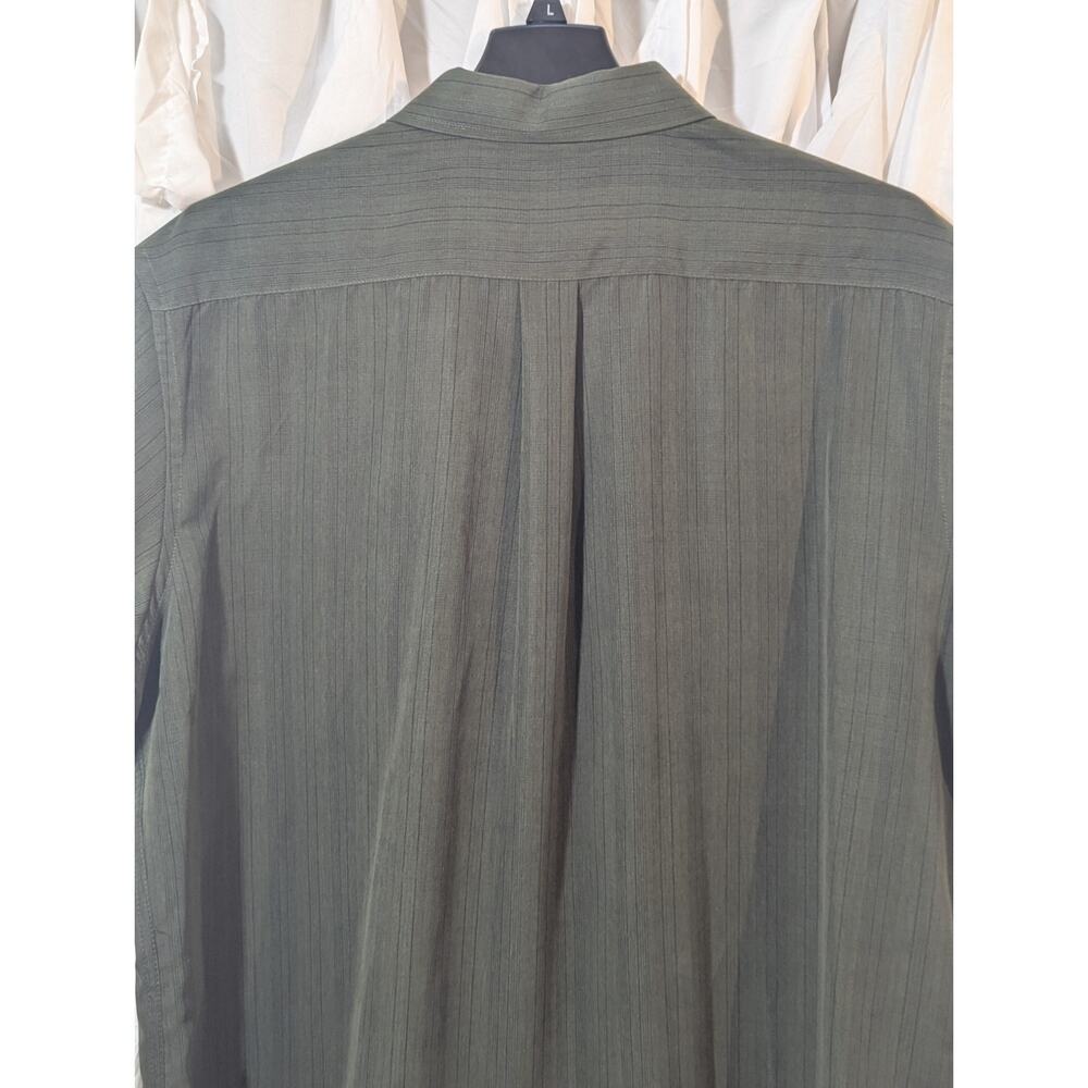 Croft & Barrow Sz XXL Forest Green with Black Pin Stripes Short Sleeve Button Up - Picture 10 of 10